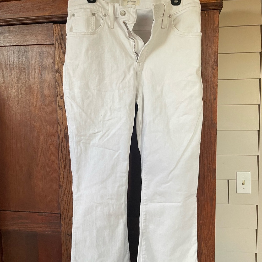 Madewell Classic White Jeans Cali Demi Bootcut Size 32